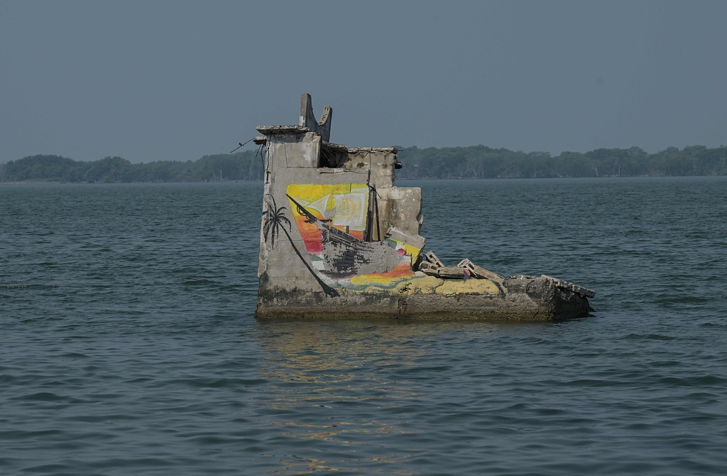 A house destroyed by rising sea levels and coastal erosion associated with climate change two years ago in the community of El Bosque in Nuevo Centla, Tabasco state, Mexico, May 21, 2024. /CFP