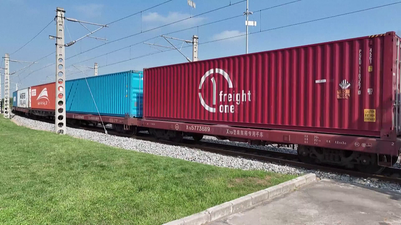 The X8157 China-Europe train departs from the International Port Station in Xi'an, northwest China's Shaanxi Province, May 25, 2024. /CFP