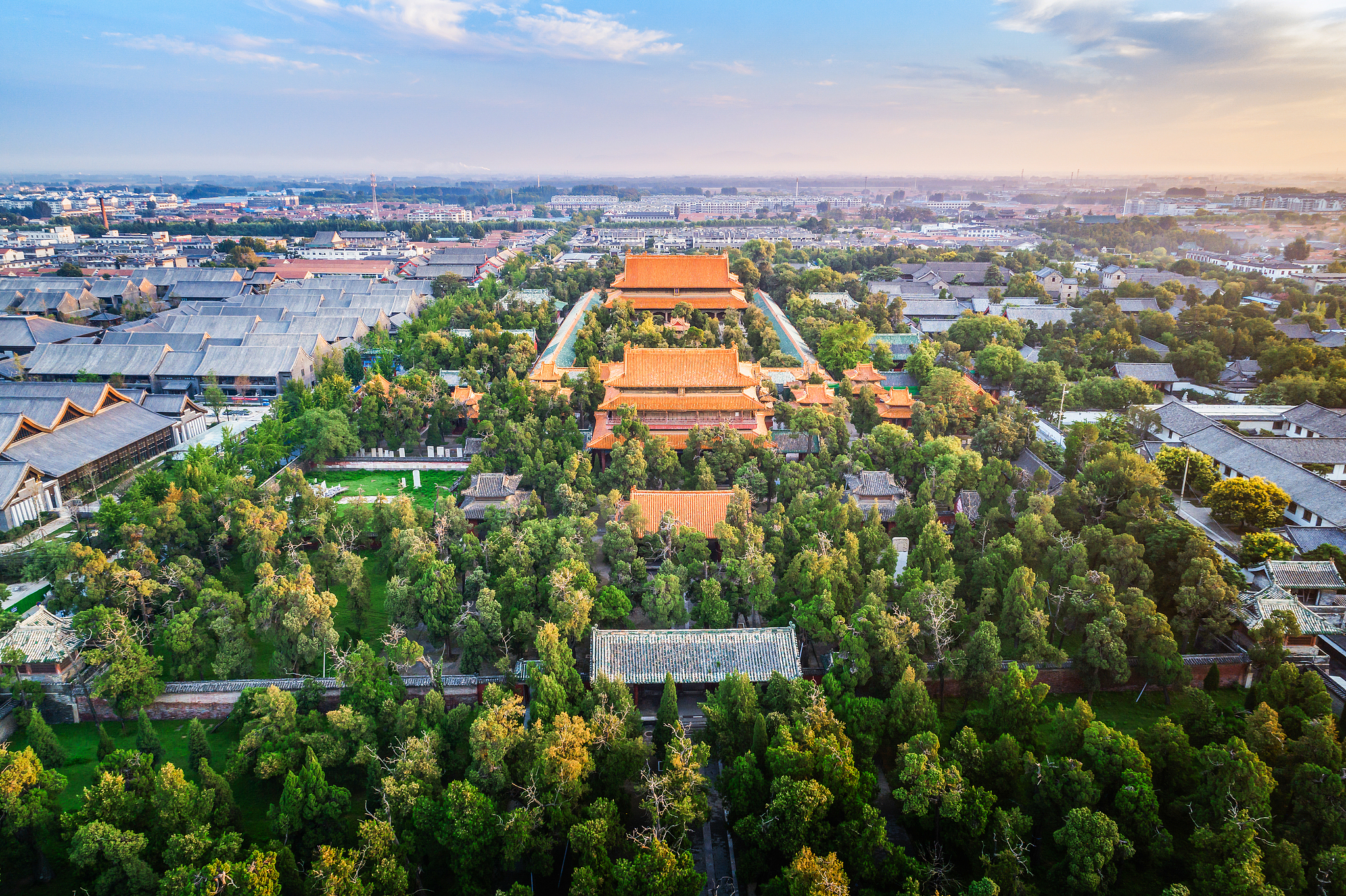 An aerial view of the Temple of Confucius in Qufu, Shandong Province. /CFP