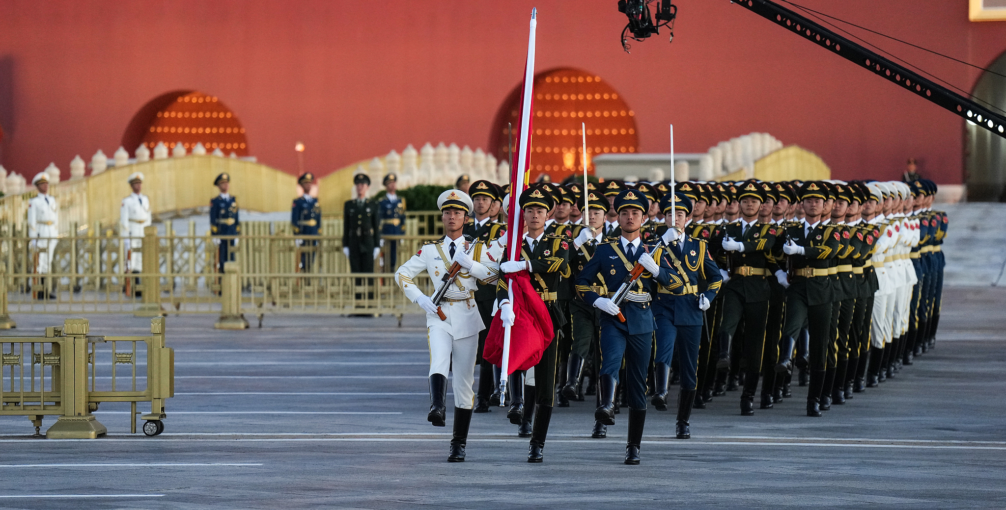 A flag-raising ceremony marking the 75th anniversary of the founding of the People's Republic of China is held at the Tiananmen Square in Beijing, China, October 1, 2024. /CFP