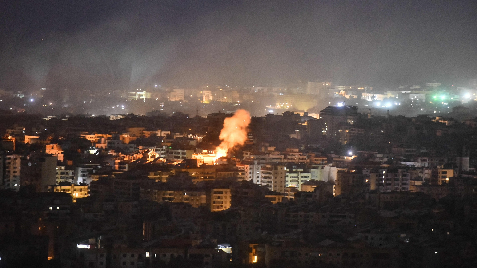 Smoke rises from the site of an Israeli air strike that targeted a neighborhood in the southern suburb of Beirut, Lebanon, October 1, 2024. /CFP