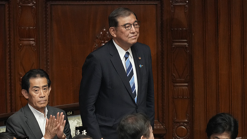 Shigeru Ishiba, (C) head of Japan's ruling party, the Liberal Democratic Party, is elected as Japan's prime minister at the extraordinary session of parliament's lower house, in Tokyo, Japan, October 1, 2024. /CFP