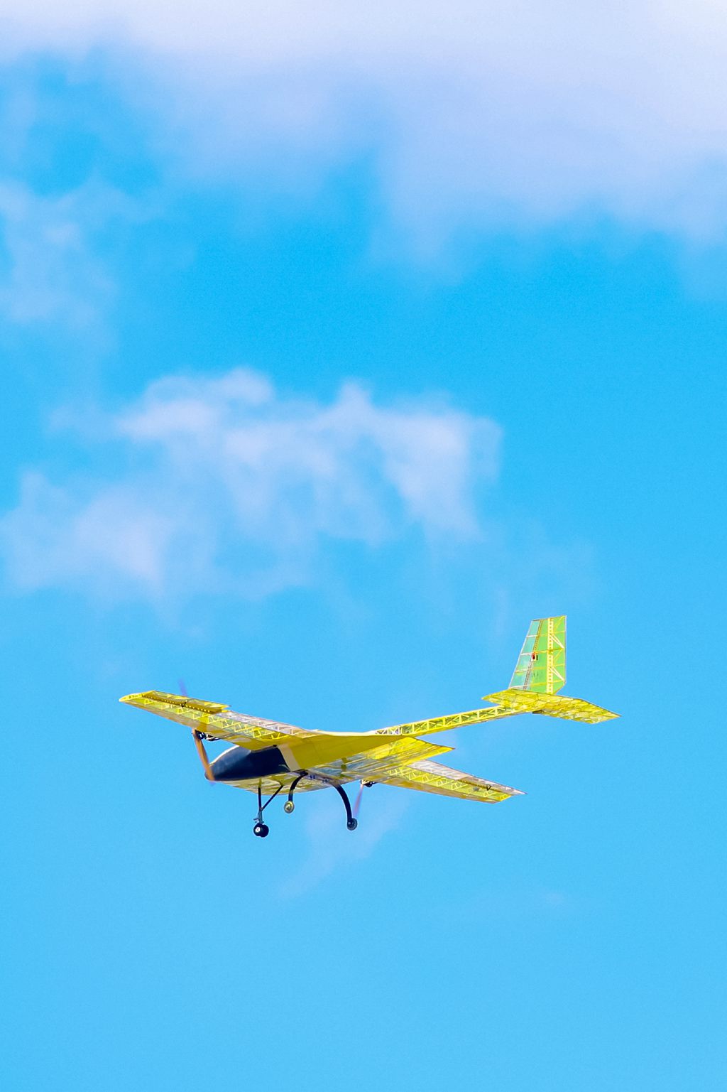 An aircraft competing in the 2024 China University Aircraft Design Competition 
in Dingzhou City, Hebei Province, north China, October 1, 2024. /Chinese Society of Aeronautics and Astronautics, 2024 China University Aircraft Design Competition