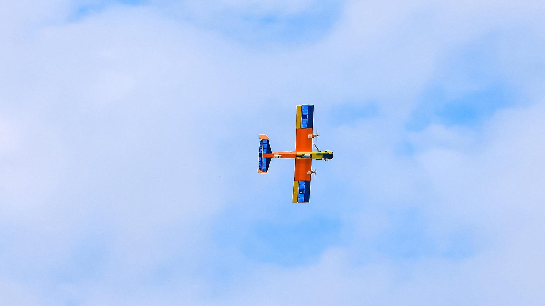 An aircraft competing in the 2024 China University Aircraft Design Competition 
in Dingzhou City, Hebei Province, north China, October 1, 2024. /Chinese Society of Aeronautics and Astronautics, 2024 China University Aircraft Design Competition