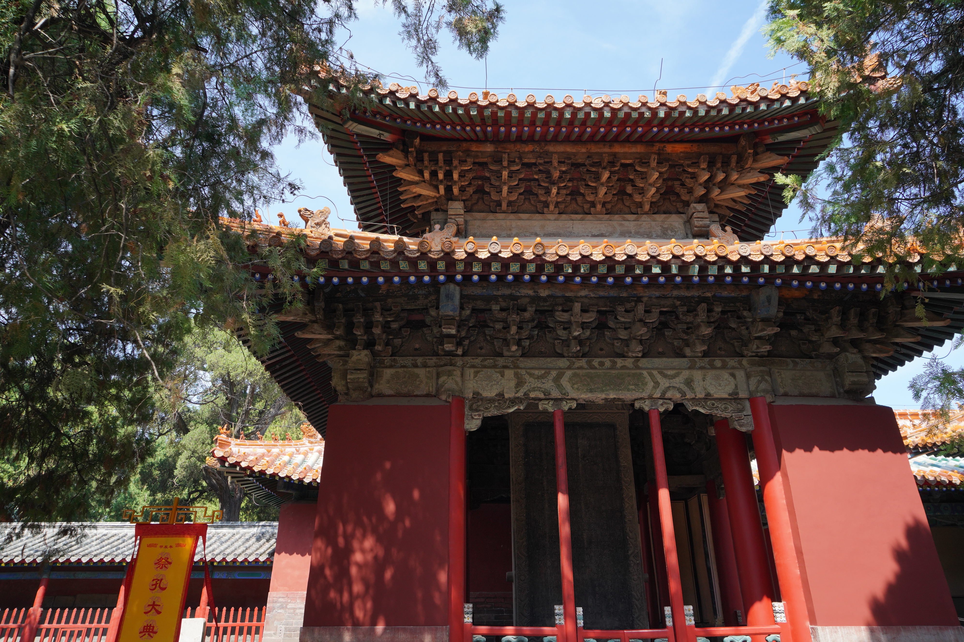 A stele pavilion is pictured at the Temple of Confucius in Qufu, Shandong Province. /CGTN