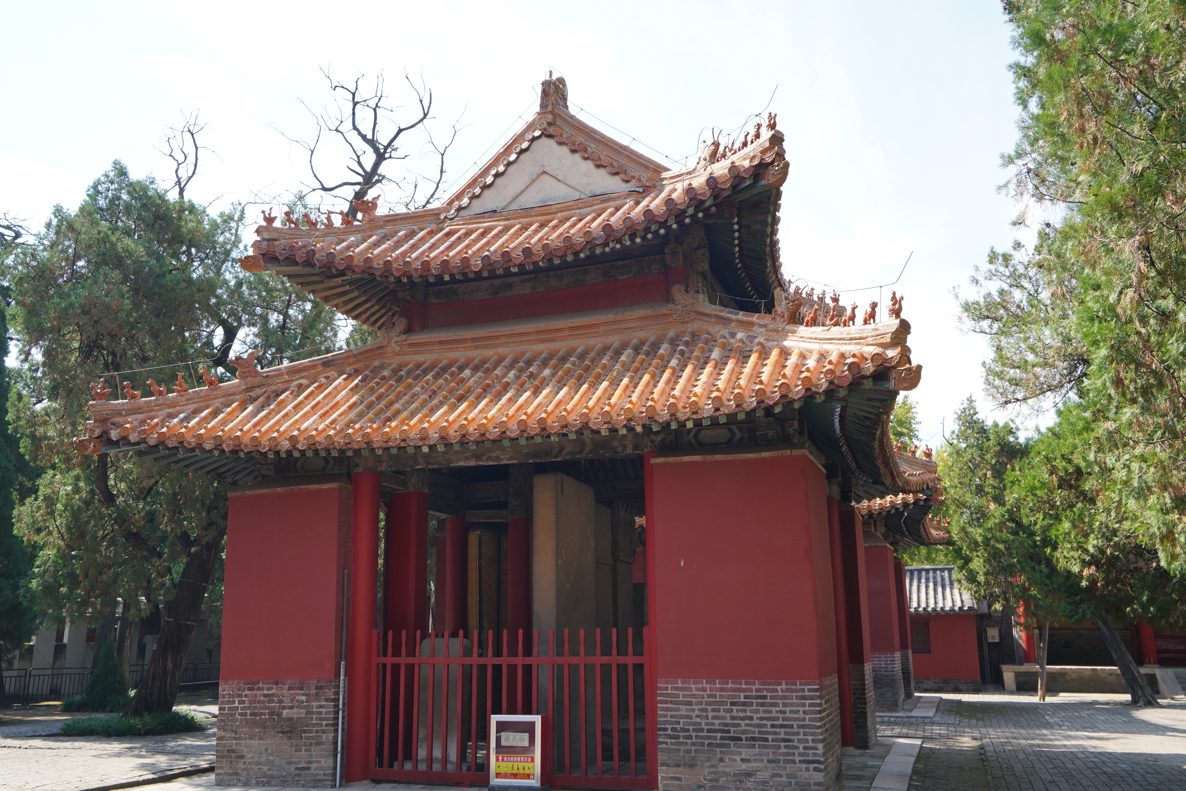 A stele pavilion is pictured at the Temple of Confucius in Qufu, Shandong Province. /CGTN