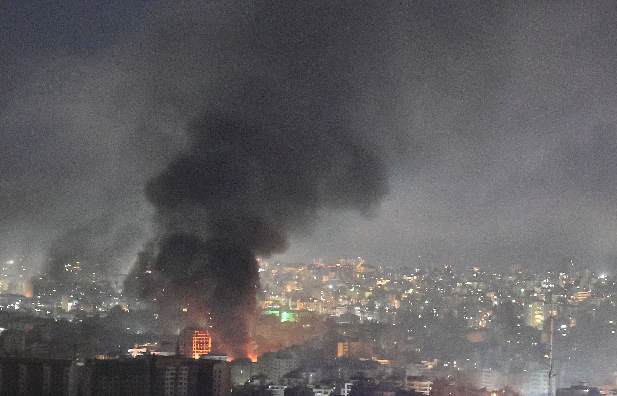 Smoke rises from the site of an Israeli airstrike that targeted a neighborhood in a southern suburb of Beirut, Lebanon, October 3, 2024. /CFP