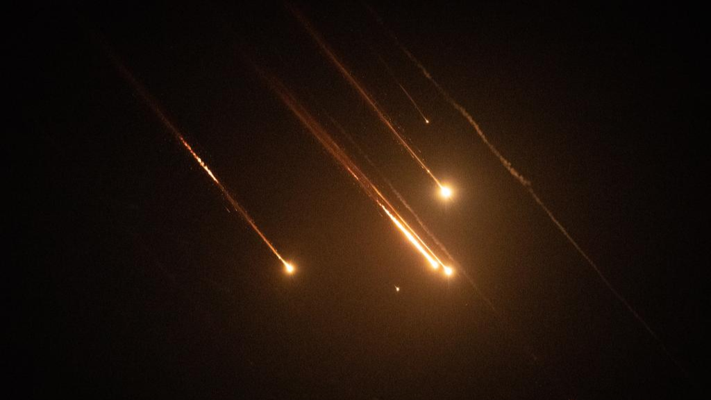 Projectiles from Iran intercepted by Israel fly through the sky above Jerusalem, October 1, 2024. /Xinhua