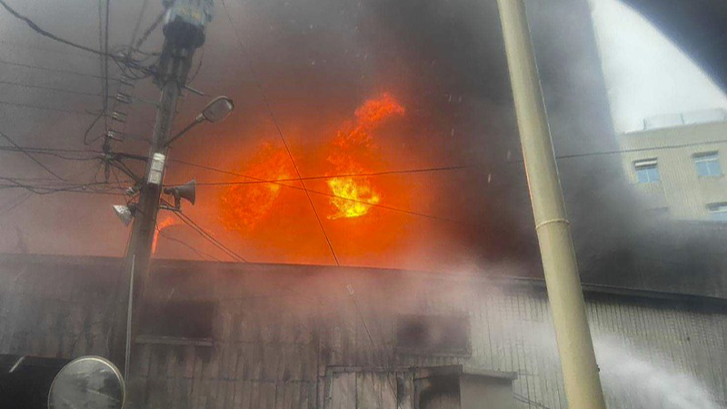 A photo released by the Pingtung County government shows a fire that broke out at a hospital in Pingtung County in southern Taiwan, China, October 3, 2024. /CFP