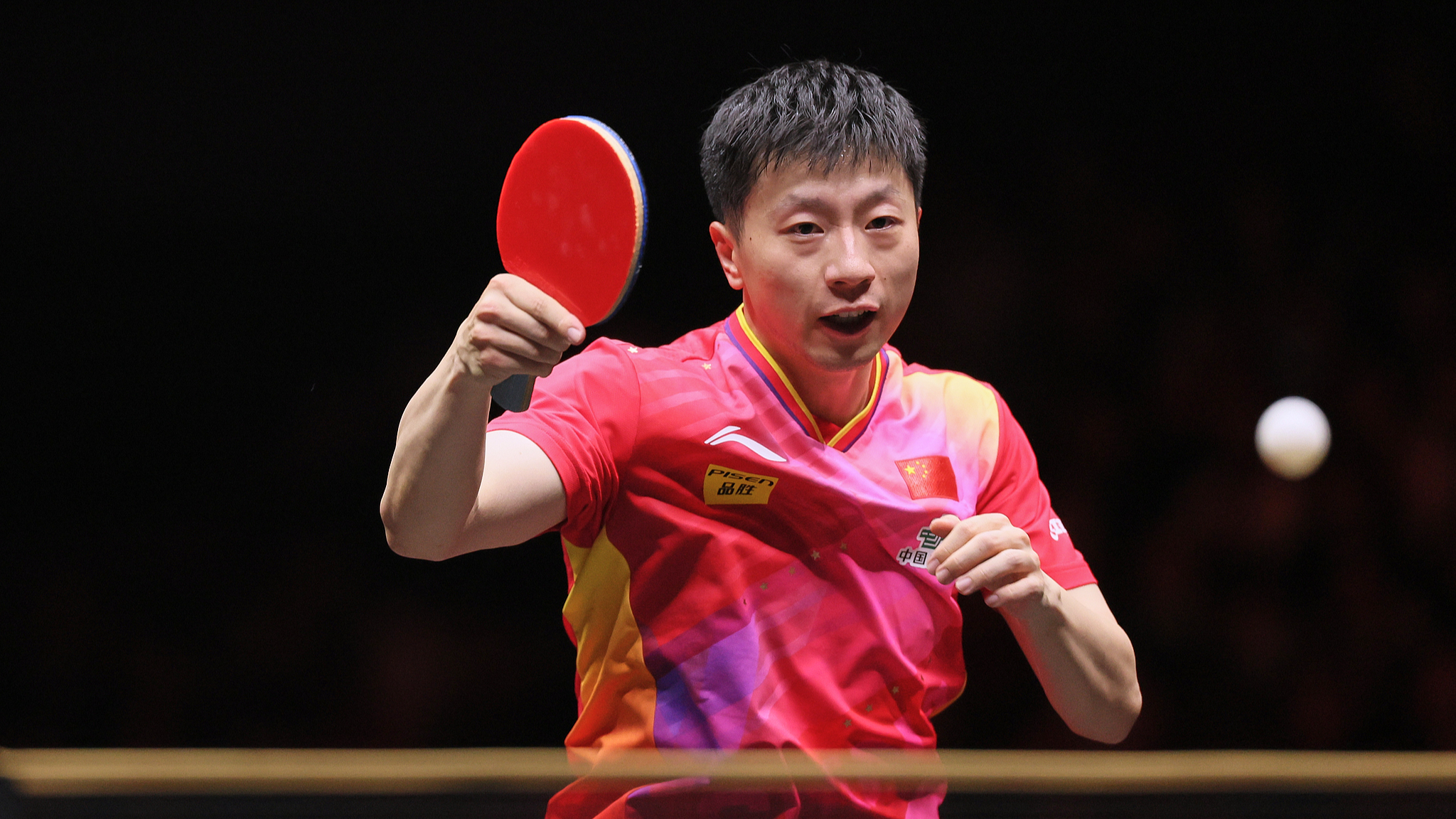 Ma Long in action during the WTT China Smash second round match in Beijing, China, October 2, 2024. /CFP