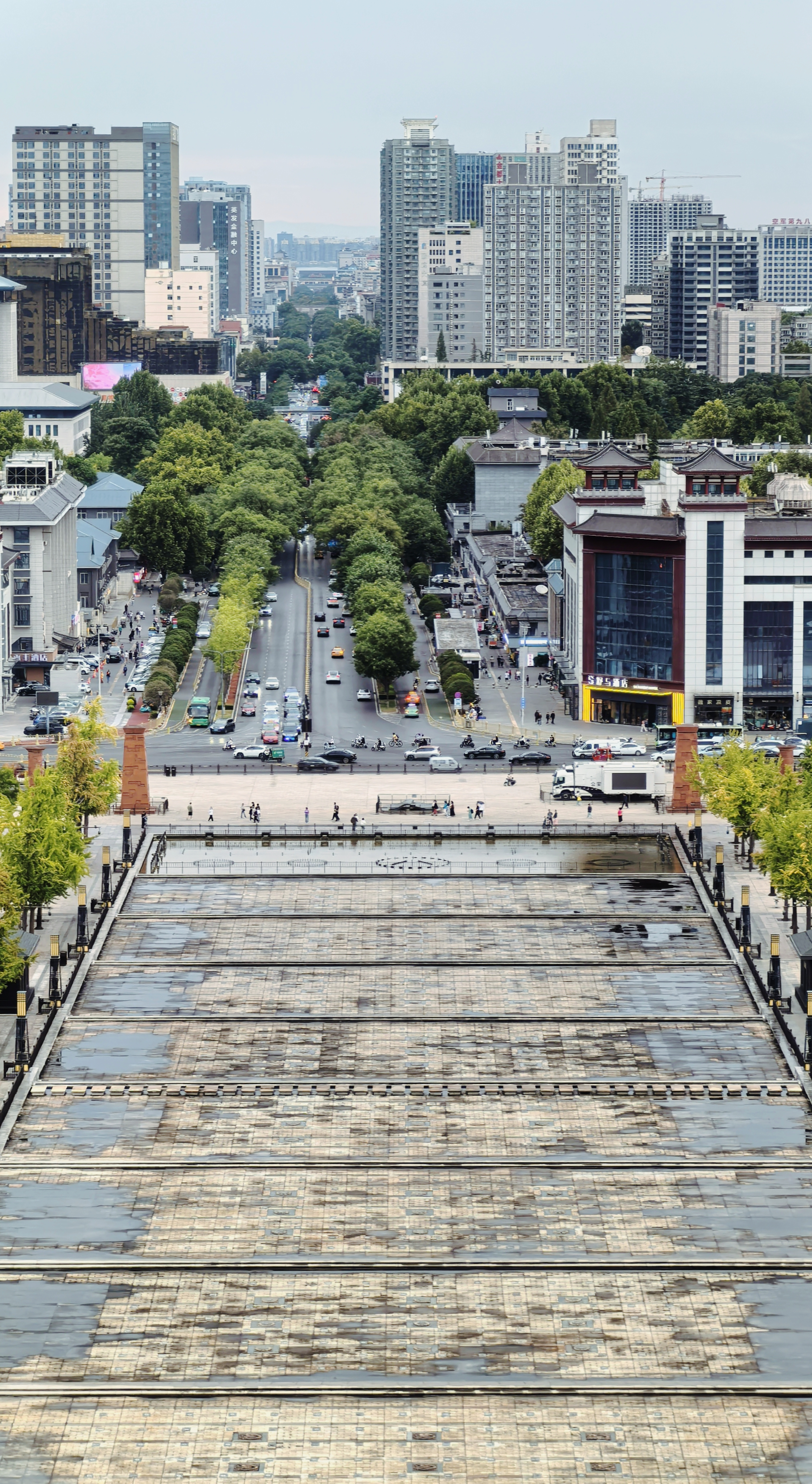 A panoramic view of the city of Xi'an taken from the top of the Great Wild Goose Pagoda /CGTN