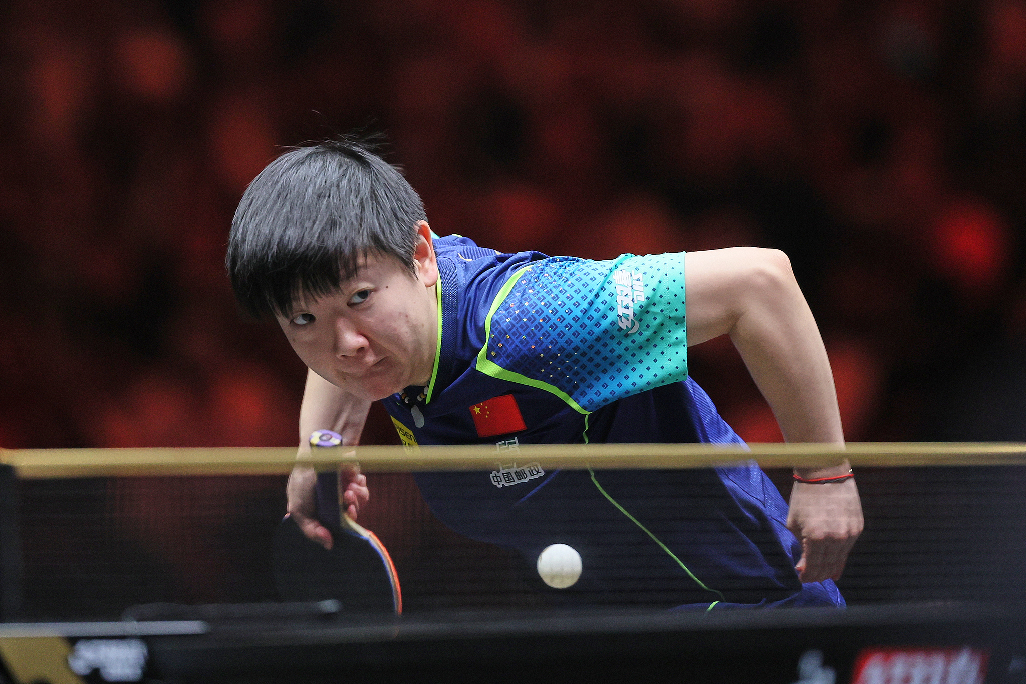 Sun Yingsha of China competes in the women's singles round of 16 against Liu Weishan of China at the World Table Tennis China Smash in Beijing, October 3,  2024. /CFP