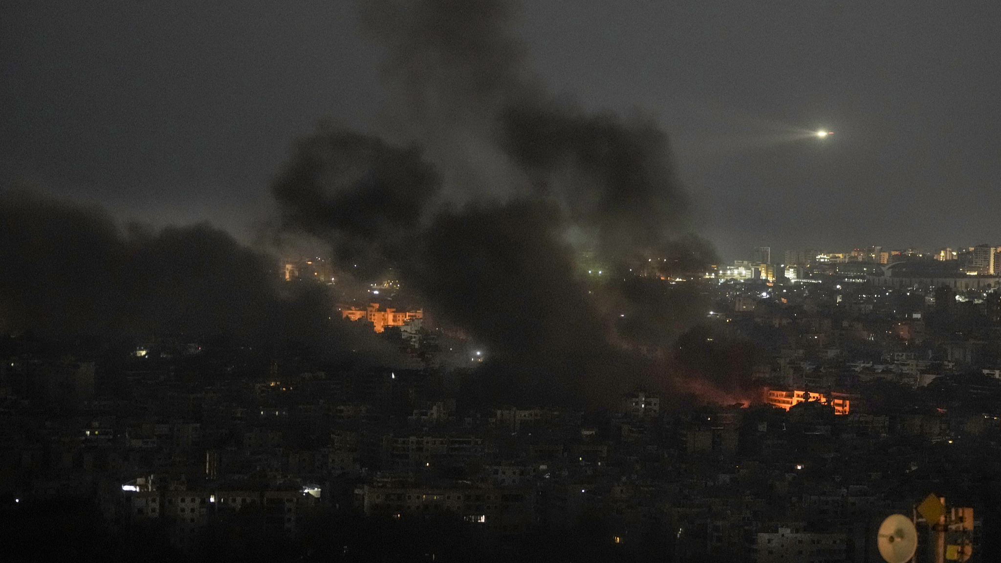 Smoke rises after Israeli airstrikes in southern Beirut, Lebanon, October 5, 2024. /CFP