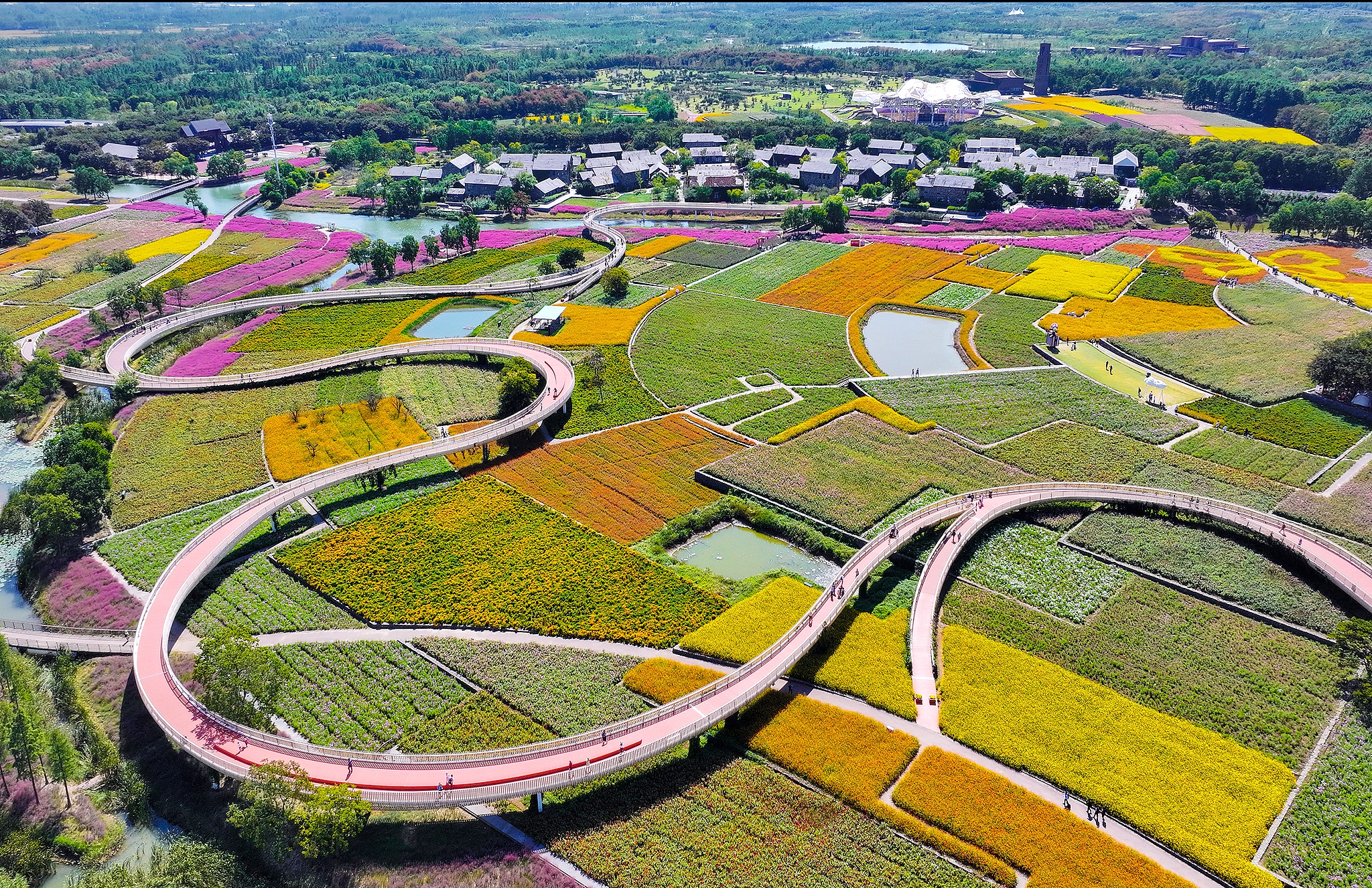 An aerial view of Santai Mountain National Forest Park in Suqian, east China's Jiangsu Province on October 4, 2024 /CFP