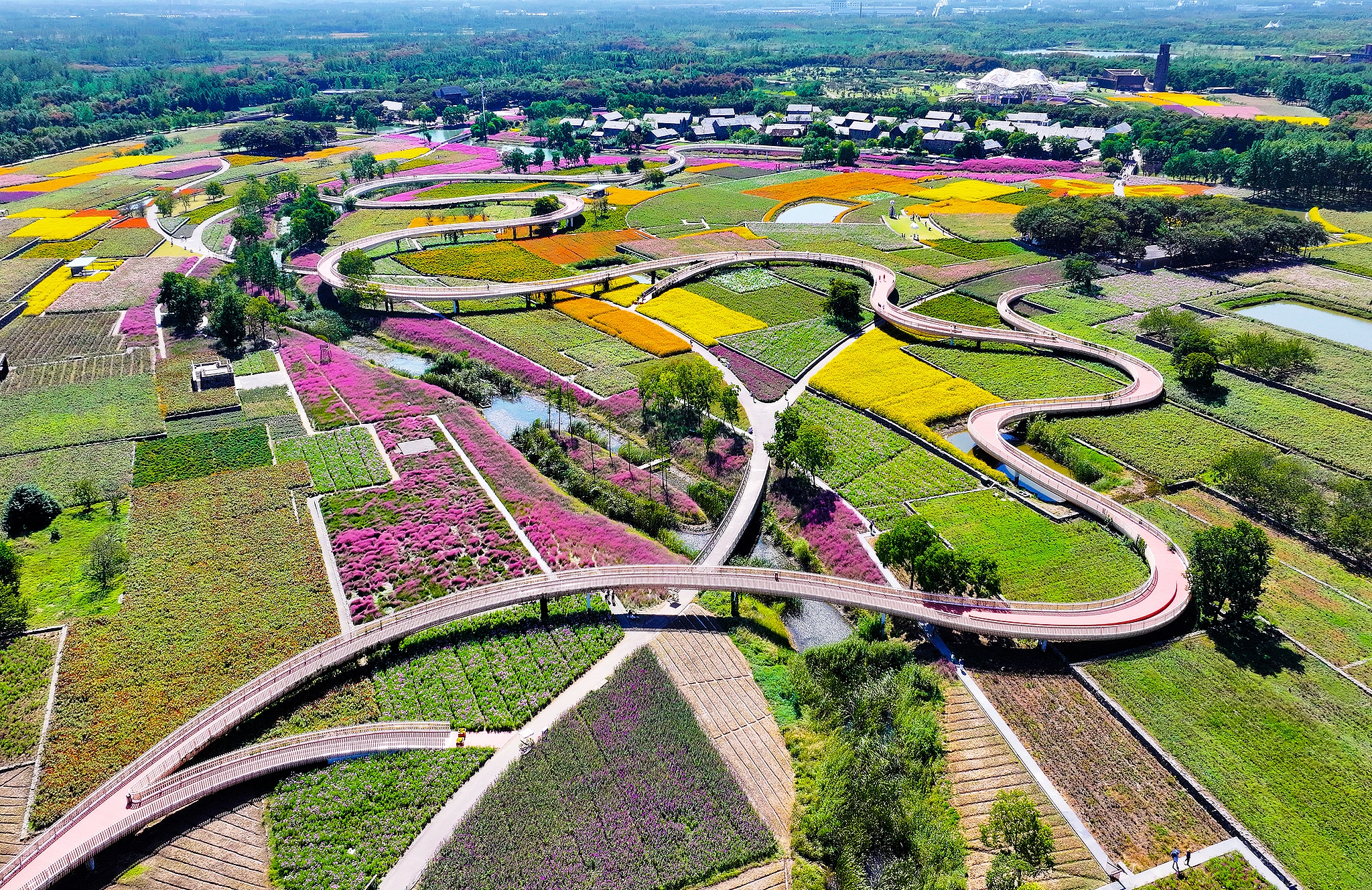 An aerial view of Santai Mountain National Forest Park in Suqian, east China's Jiangsu Province on October 4, 2024 /CFP