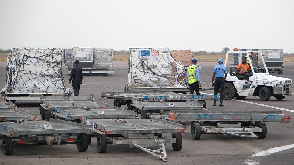 The first batch of mpox vaccines land at N'djili International Airport in Kinshasa, capital of the Democratic Republic of the Congo, September 5, 2024. /CFP