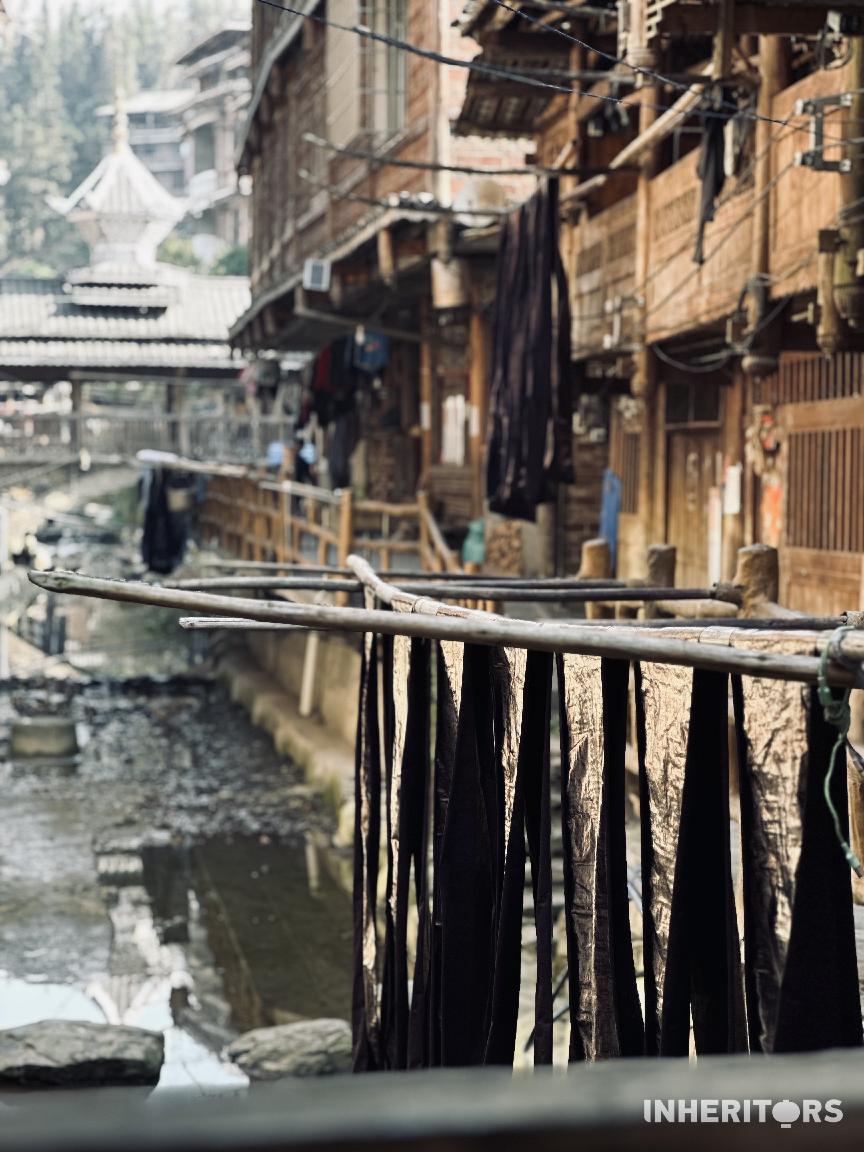 A view of a Dong village during the cloth dyeing season in southwest China's Guizhou Province. /CGTN