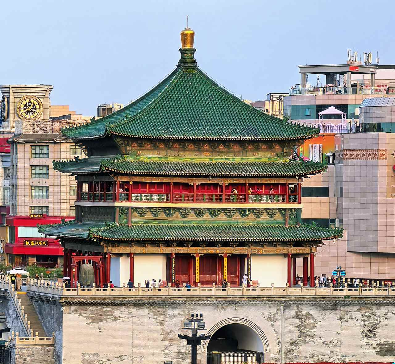 A view of the Bell Tower in the center of Xi'an, northwest China's Shaanxi Province. /CGTN