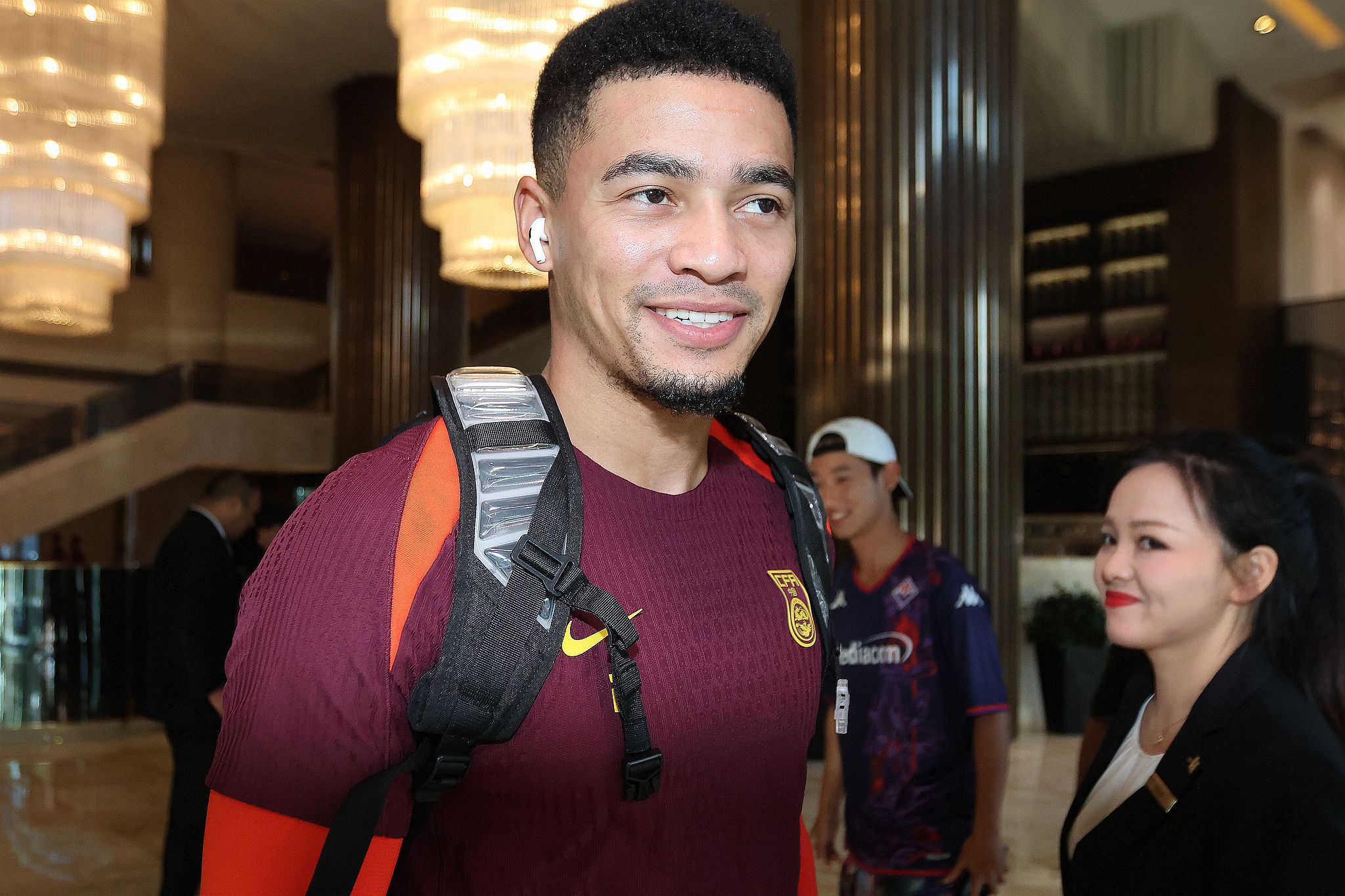 Jiang Guangtai of China looks on when he departs east China's Shanghai Municipality for Australia, October 3, 2024. /CFP