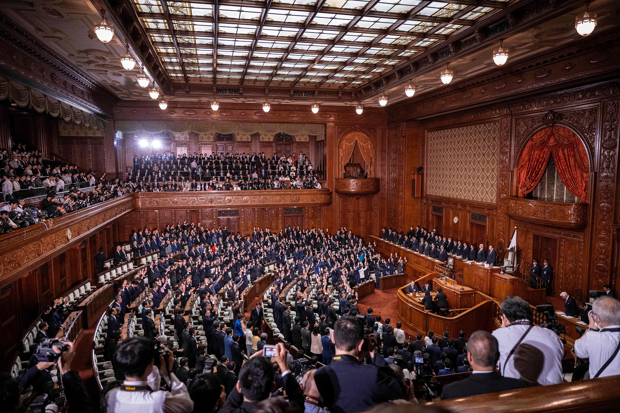 Lawmakers attend a session at the lower house in Tokyo on October 9, 2024. /CFP