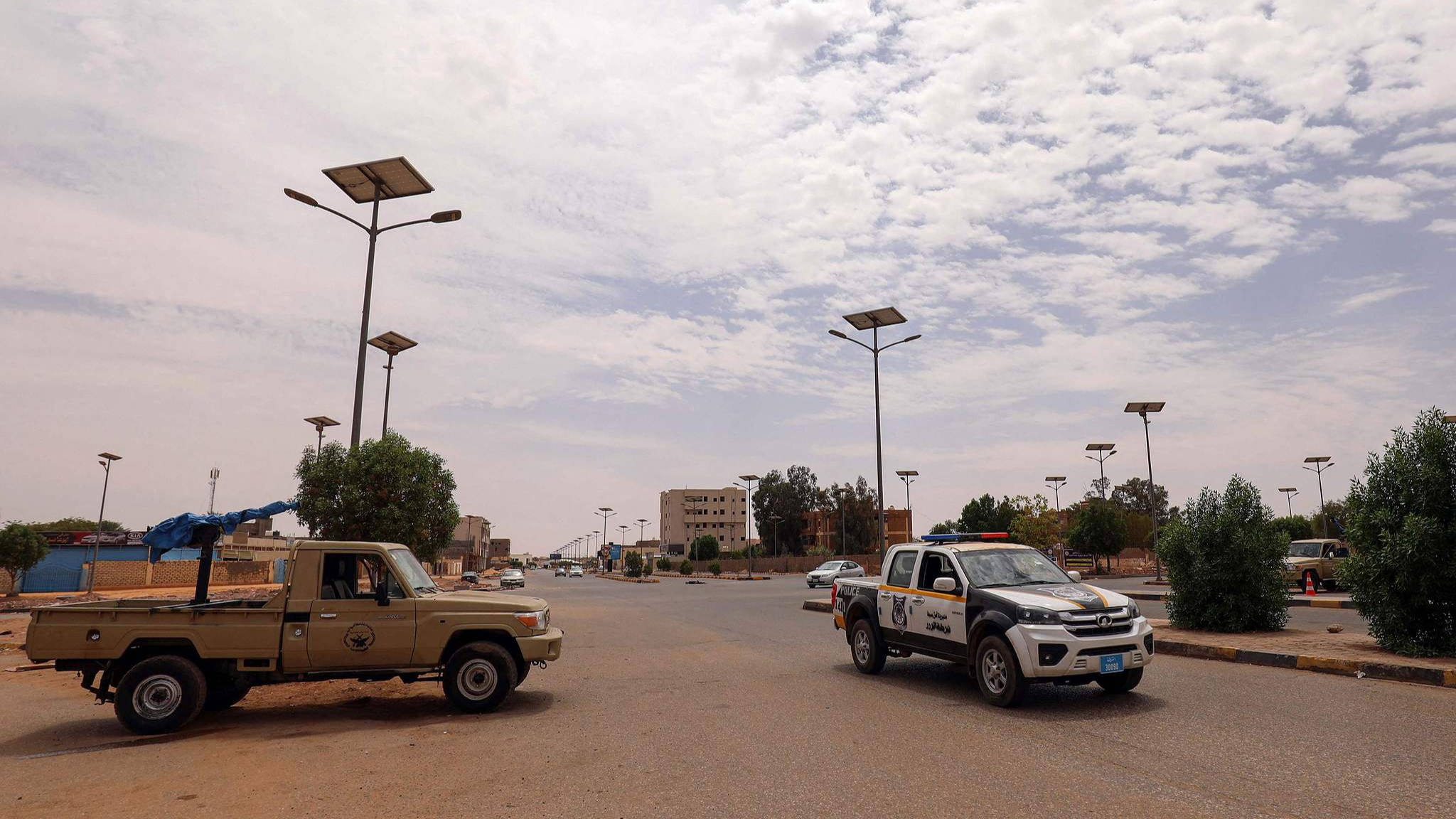 Libyan Security forces guard a main road in Sebha in southeastern Libya, September 6, 2024. /CFP