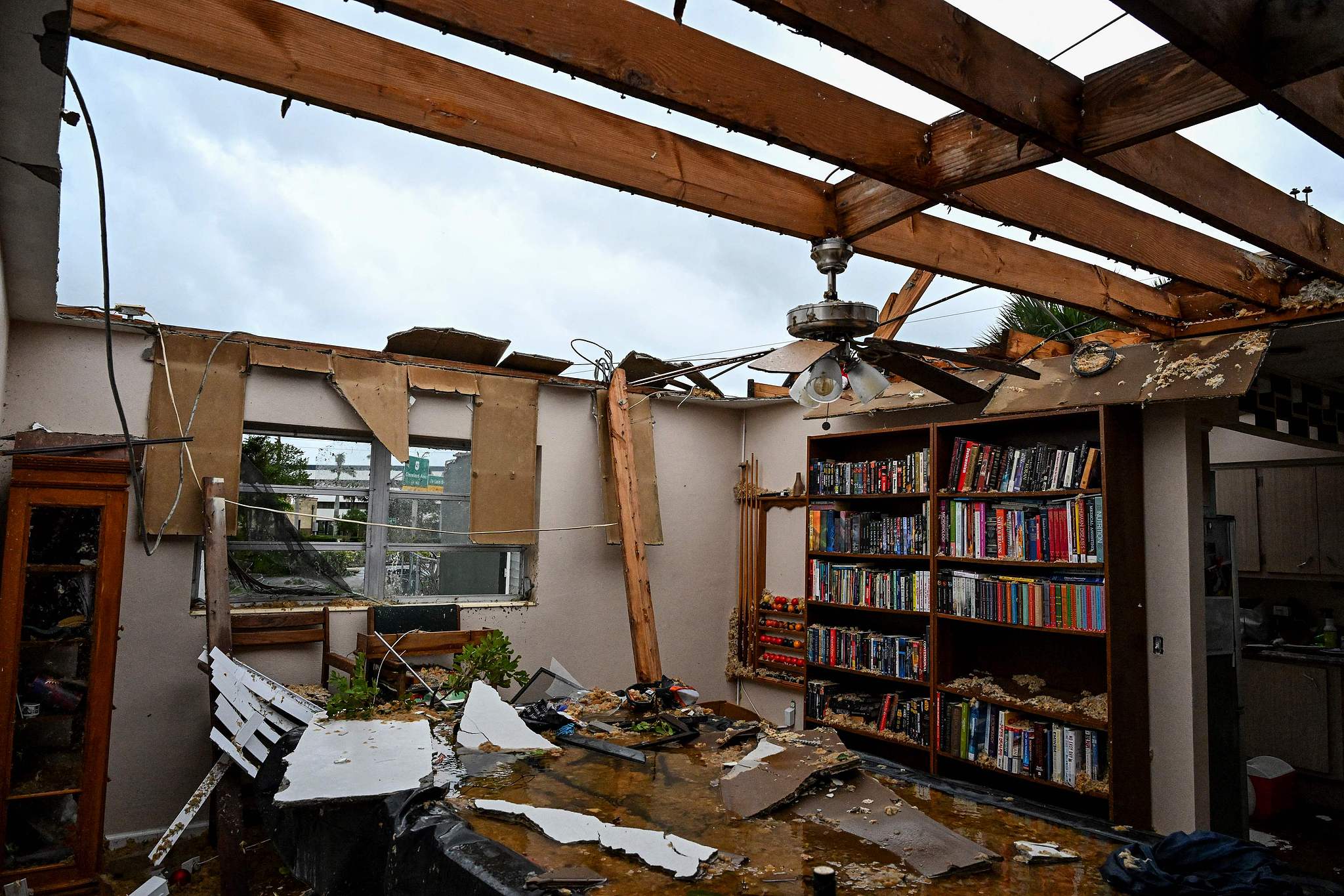 Connor Ferran's house is seen after it was hit by a tornado in Fort Myers, Florida, the U.S., October 9, 2024. /CFP