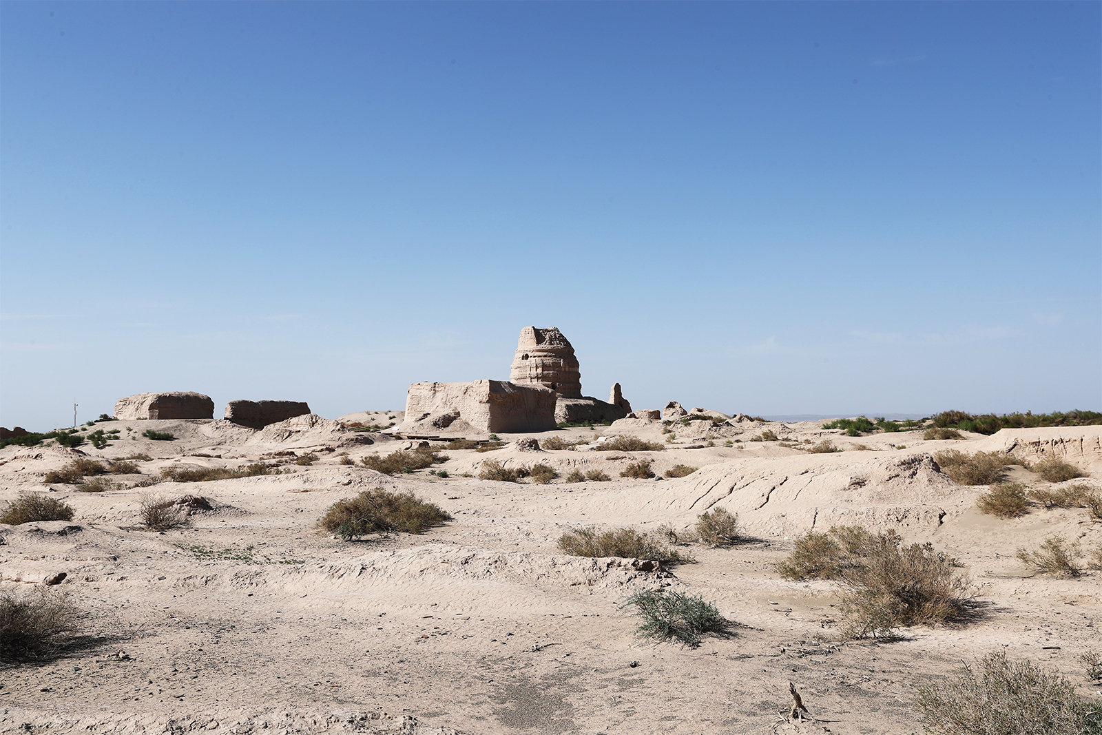 A view of the remnants of the Ta'er Temple at the Suoyang City site, in Guazhou County, Gansu Province /CGTN