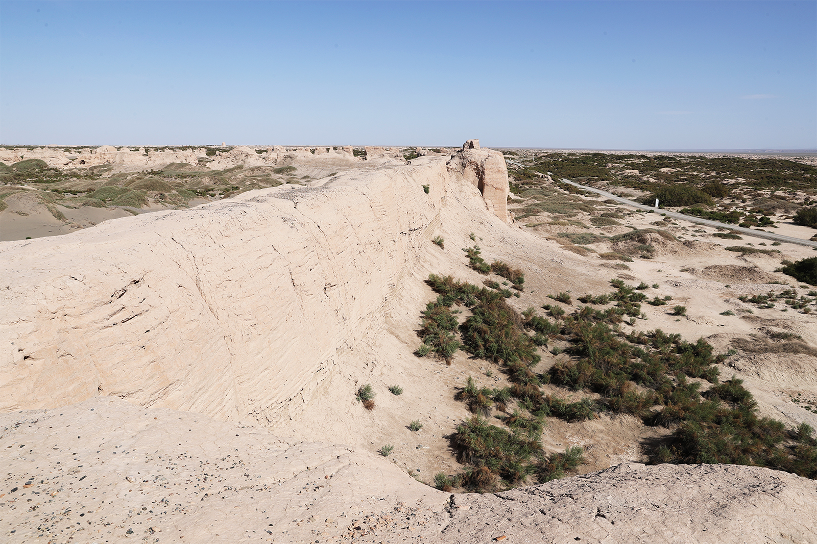 The remnants of the city walls are seen at the Suoyang City site in Guazhou County, Gansu Province. /CGTN