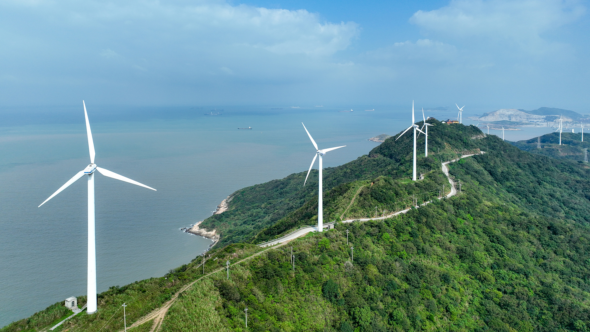 A wind farm in Zhoushan, east China's Zhejiang Province, October 8, 2024. /CFP