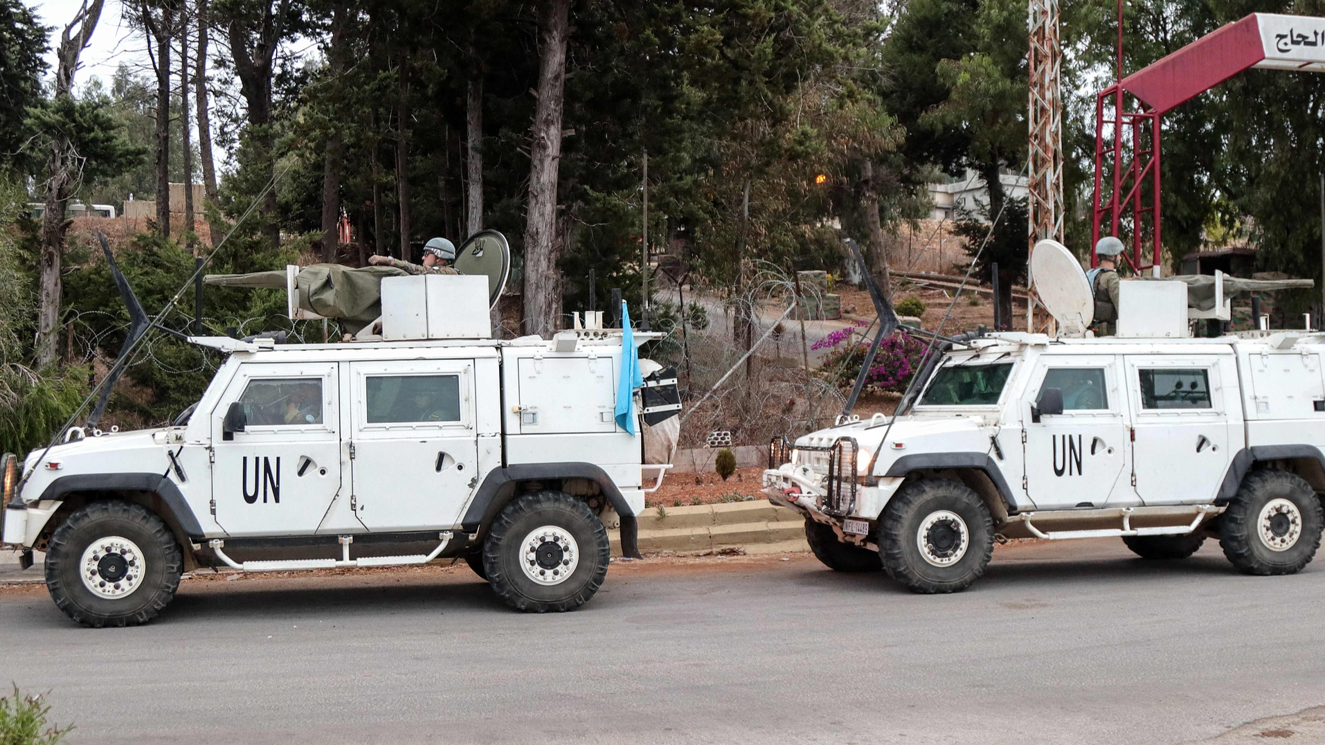 Vehicles of the UNIFIL patrol in Marjeyoun in southern Lebanon, October 11, 2024. /CFP