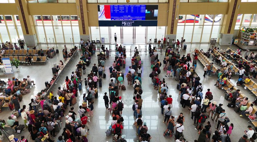 Passengers at the Vientiane Station of the China-Laos Railway in Vientiane, Laos, April 12, 2024. /Xinhua