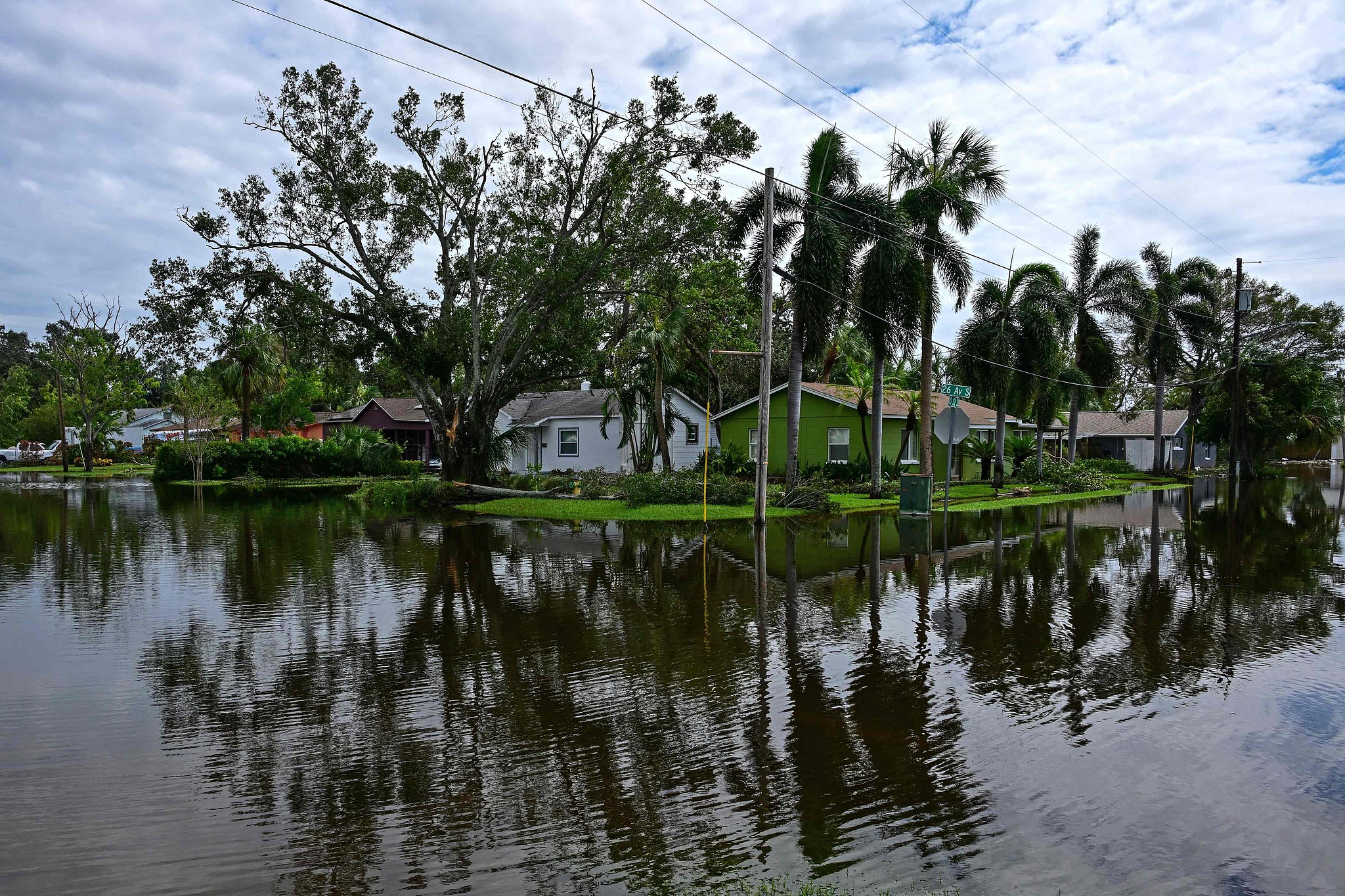 A flooded street is seen in the aftermath of Hurricane Milton in Tampa, Florida, the U.S., October 11, 2024. /CFP