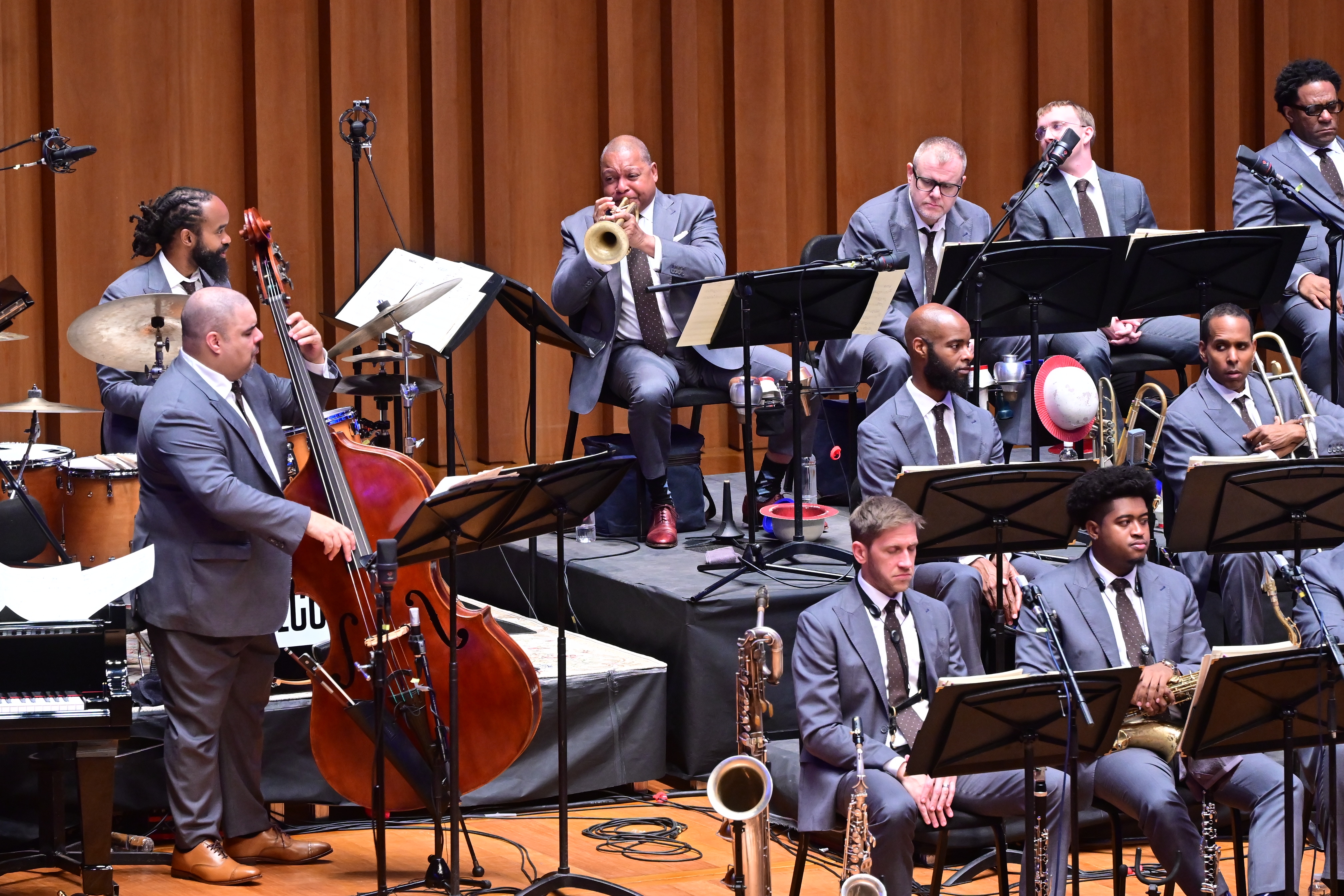A concert held by Wynton Marsalis, who also led the Jazz at Lincoln Center Orchestra was staged in Beijing on October 9, 2024. /Photo provided to CGTN