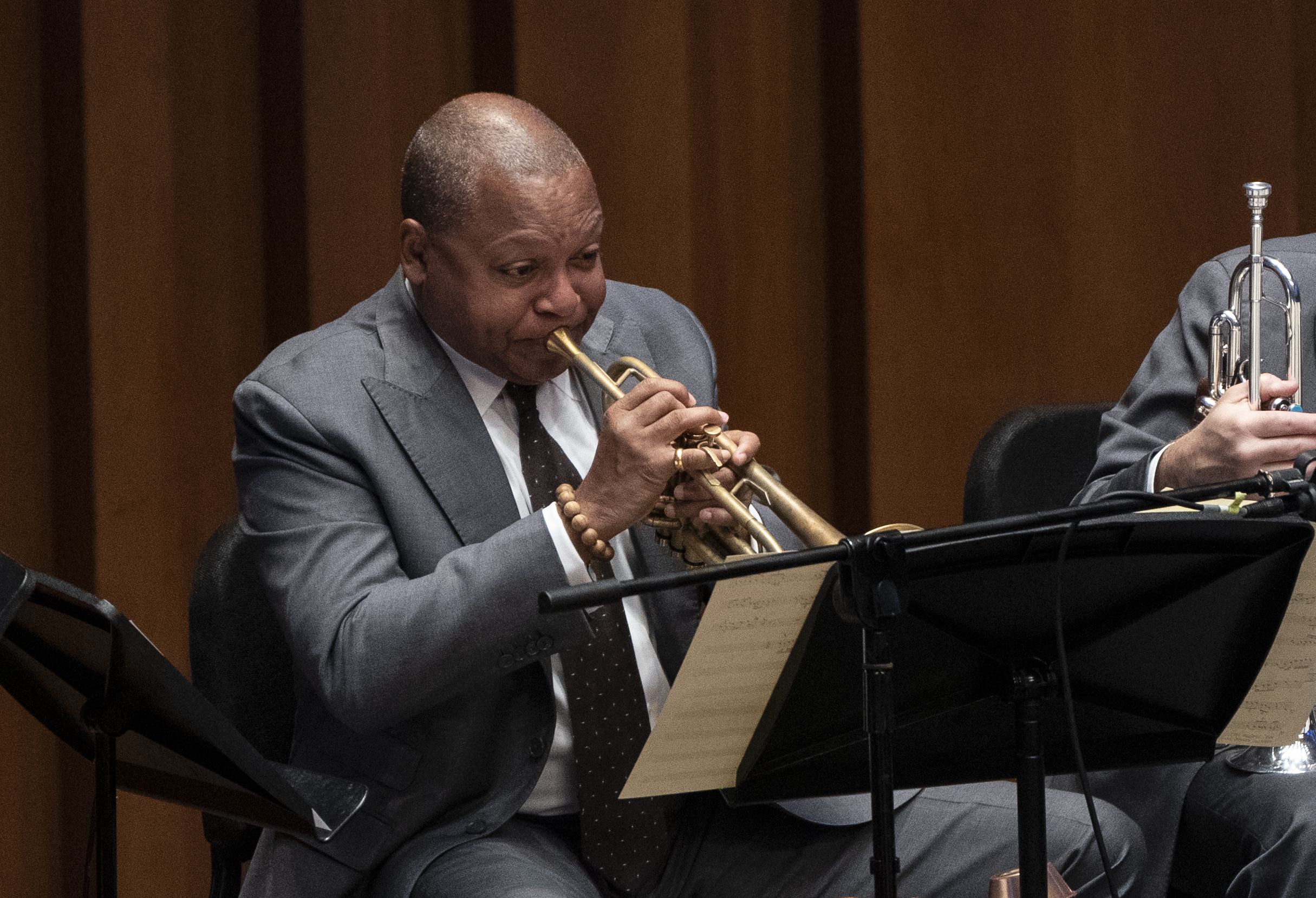American jazz icon Wynton Marsalis staged a concert in Beijing, along with the Jazz at Lincoln Center Orchestra, on October 9, 2024. /Photo provided to CGTN