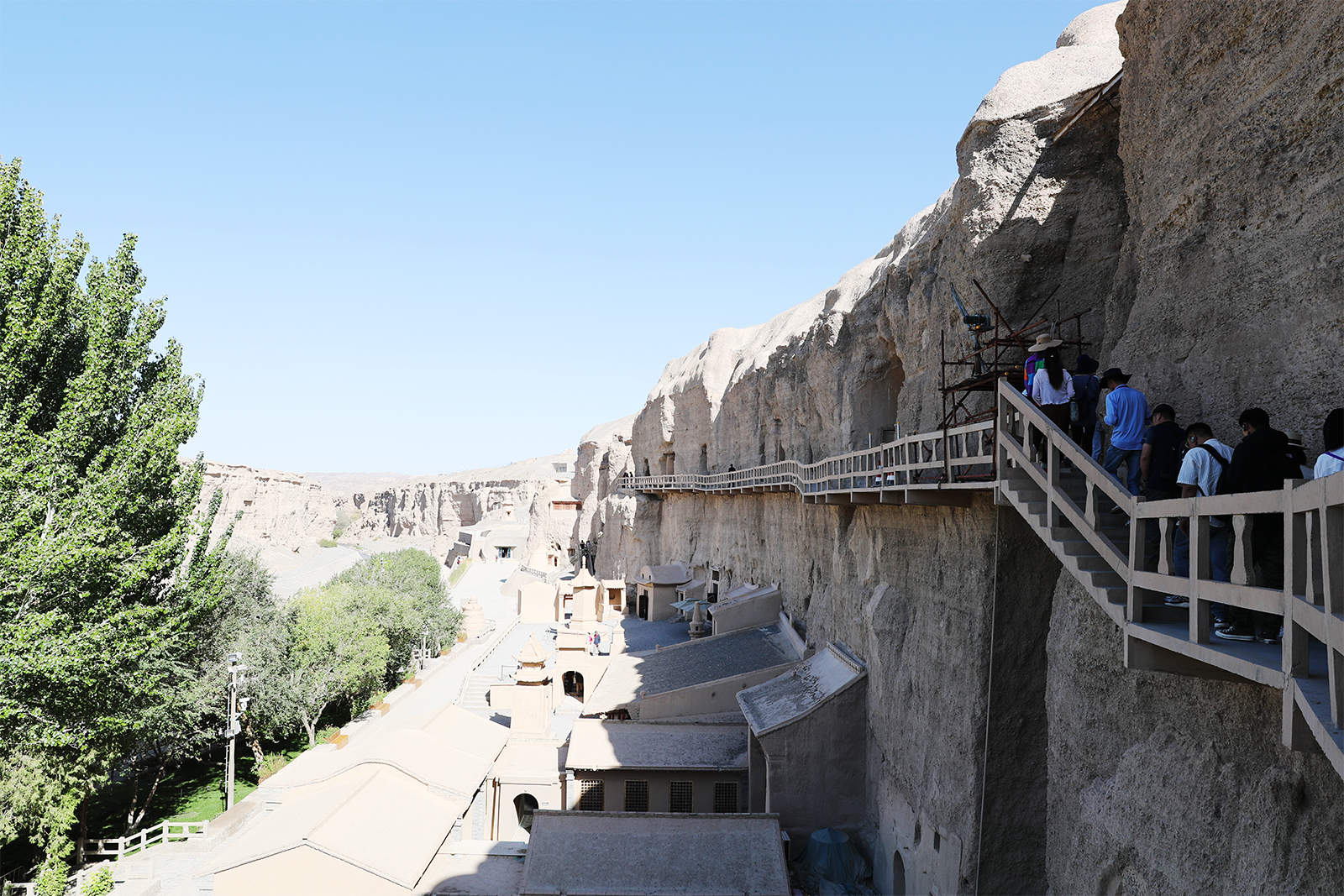 People visit the Yulin Caves in Guazhou County, Gansu Province. /CGTN