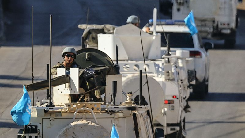 Vehicles of the United Nations Interim Force in Lebanon (UNIFIL) on patrol in Marjayoun, southern Lebanon, October 12, 2024. /CFP