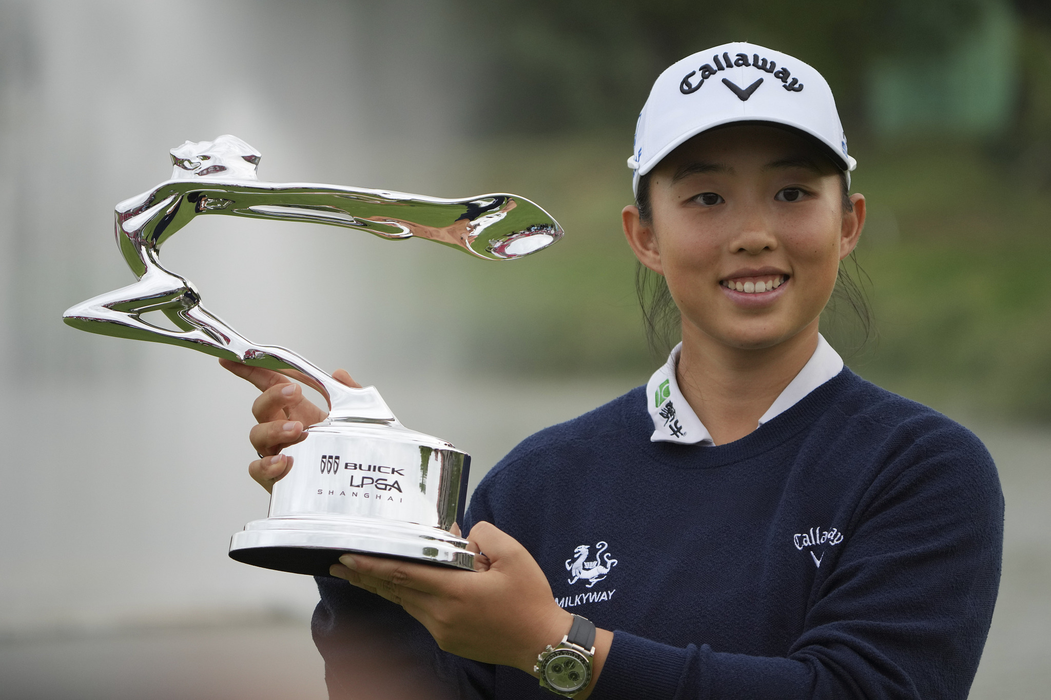 Yin Ruoning of China wins the Ladies Professional Golf Association (LPGA) Shanghai at the Qizhong Garden Golf Club in east China's Shanghai Municipality, October 13, 2024. /CFP