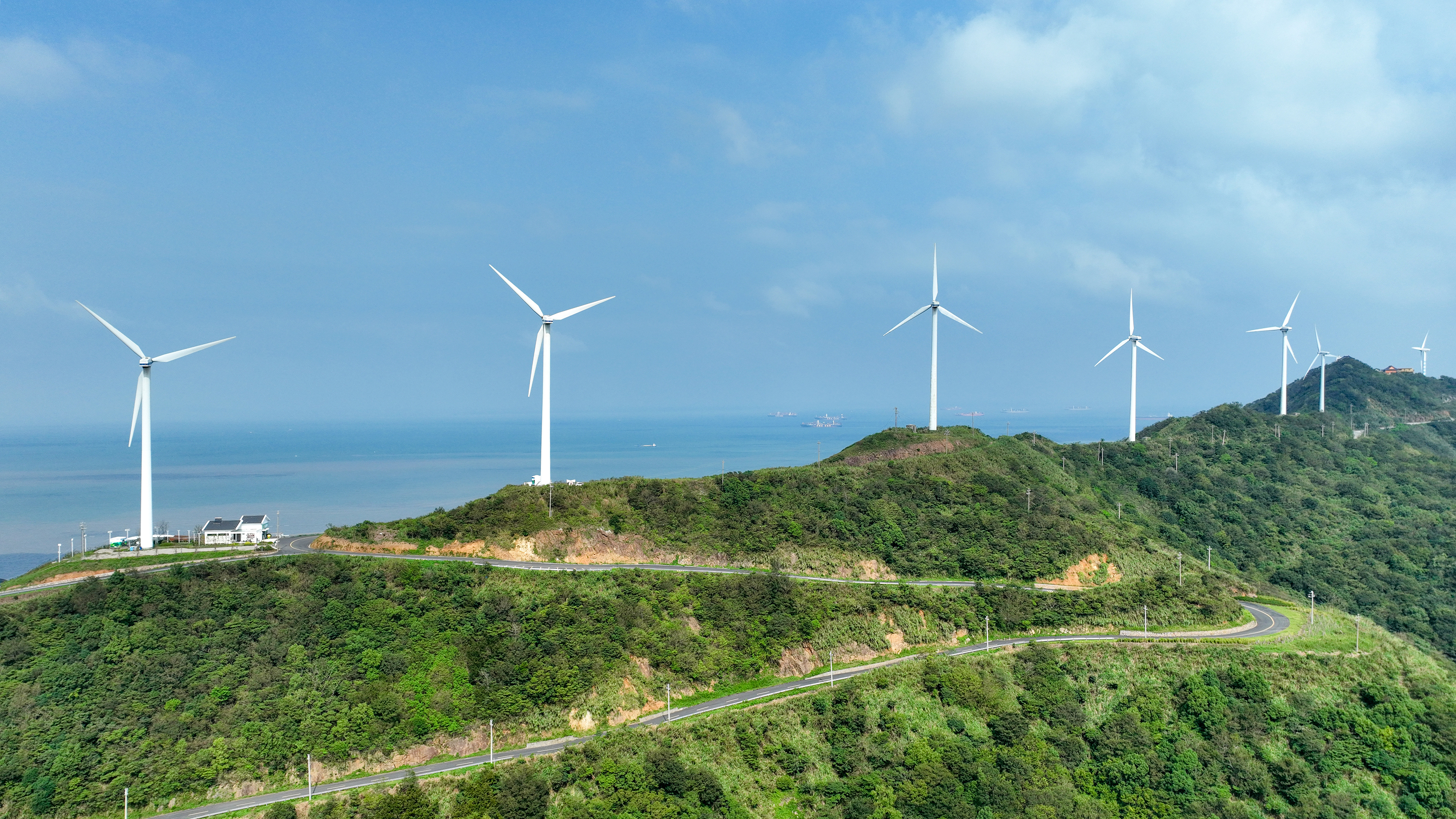 The wind turbines at a wind farm in Daishan County, Zhoushan City, Zhejiang Province, east China, October 8, 2024. /CFP