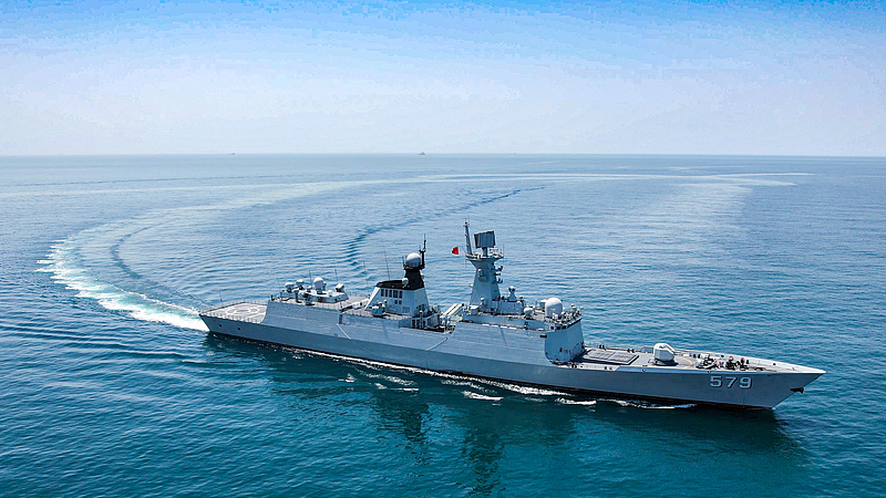 Chinese Navy frigate Handan during a military exercise in China, June 1, 2024. /CFP
