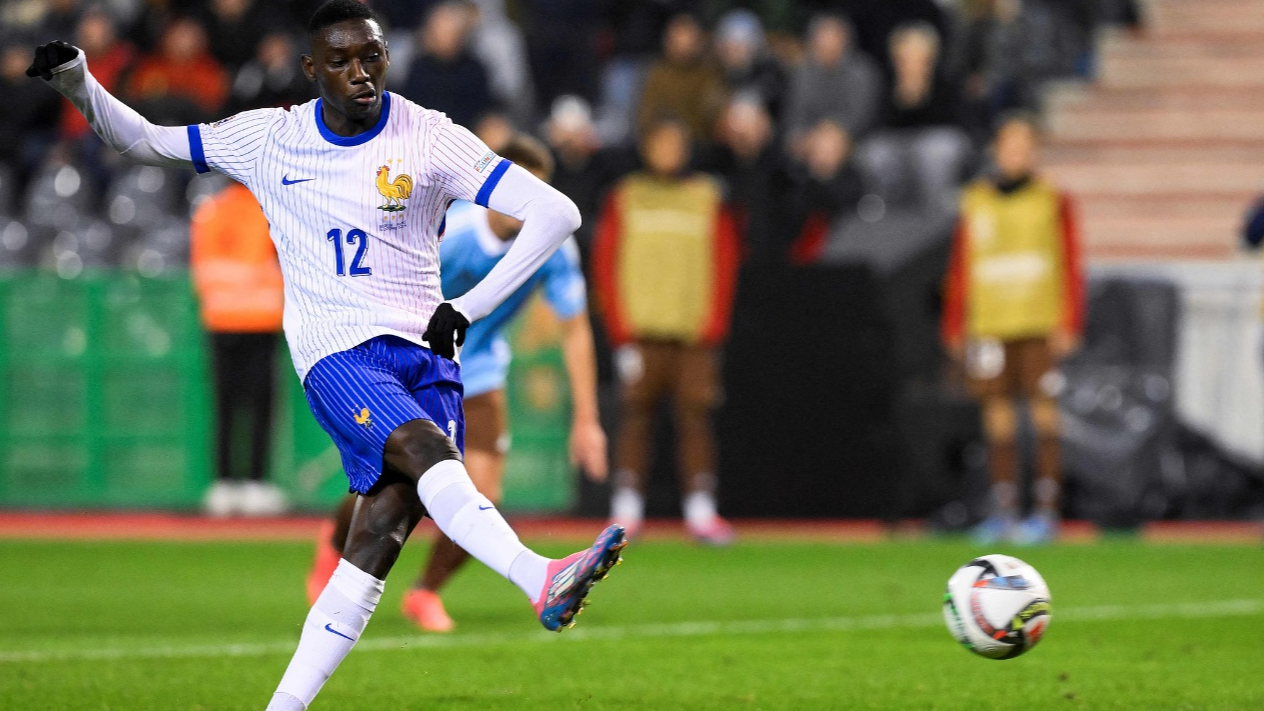 France's Randal Kolo Muani converts a penalty kick against Belgium in a UEFA Nations League Group A2 match in Brussels, Belgium, October 14, 2024. /CFP