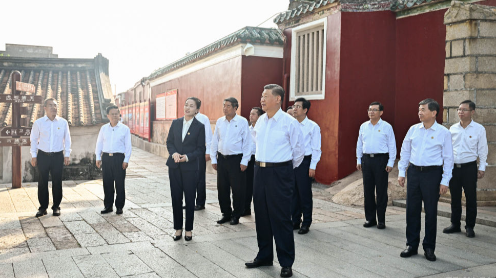 Chinese President Xi Jinping inspects Zhangzhou City, southeast China's Fujian Province, October 15, 2024. /Xinhua