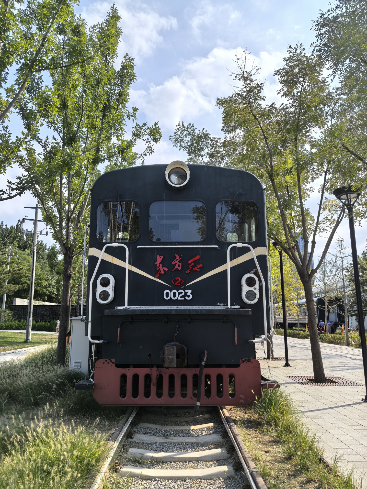 An out-of-service locomotive is seen at the Jingzhang Railway Park in Beijing on September 17, 2024. /CGTN