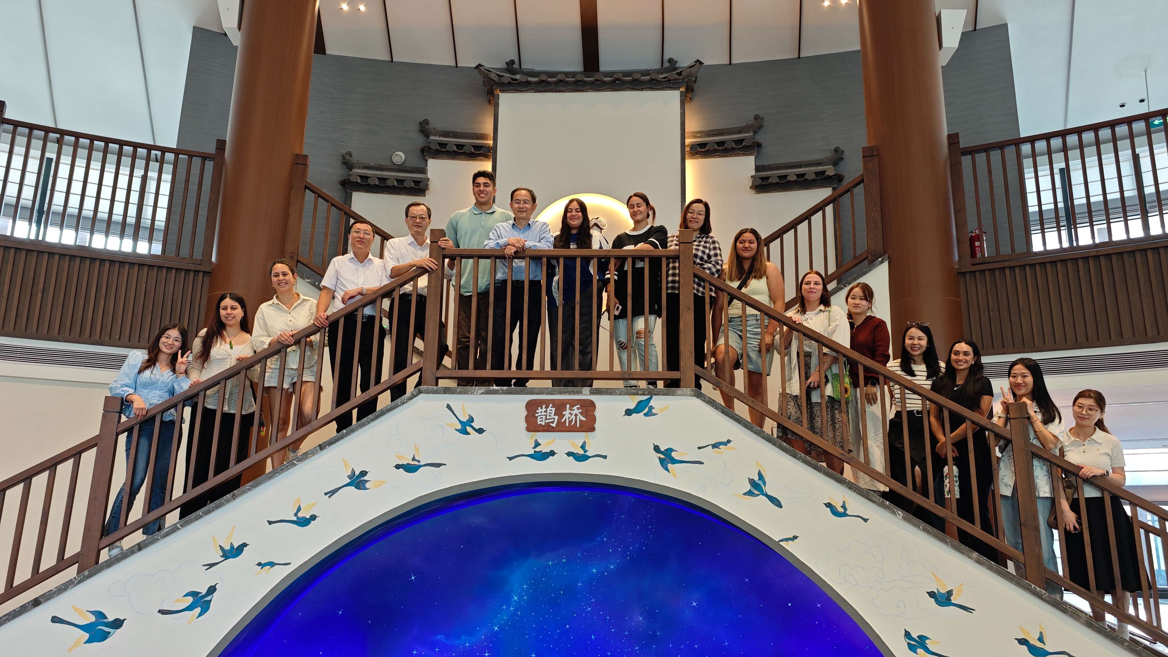 The volunteers alongside representatives from the Xinyu and Jiangxi local governments at a festival in Fairy Lake, Xinyu City, Jiangxi Province, China. /East China Normal University-Xinyu High-Tech Zone