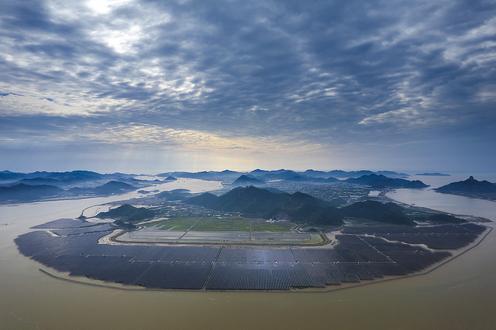 Changdatu Tidal Photovoltaic Power Station, Ningbo City, Zhejiang Province, east China, June 3, 2024. /CFP