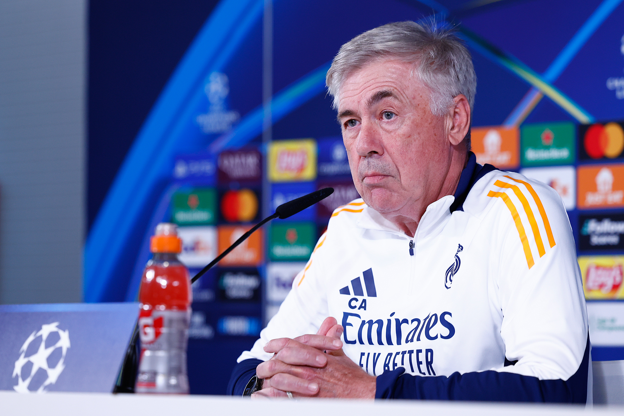 Carlo Ancelotti, coach of Real Madrid, attends a press conference in Madrid, Spain, October 21, 2024. /CFP