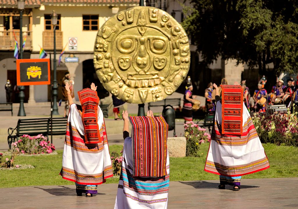 A file photo shows actors reenacting an ancient ritual during the Inti Raymi Festival in Cuzco, Peru. /CFP 