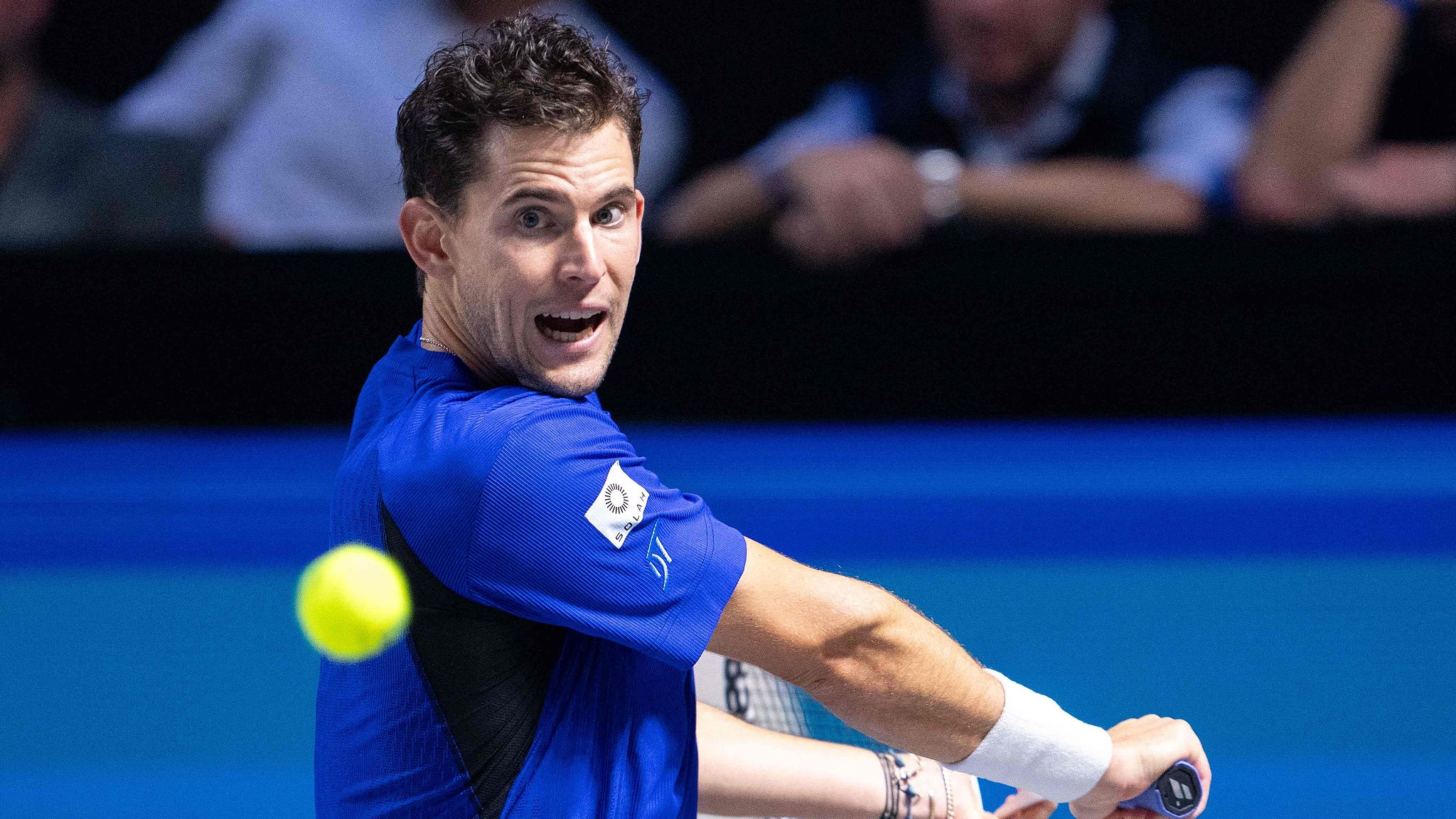 Dominic Thiem in action during Vienna Open first round in Vienna, Austria, October 22, 2024. /CFP