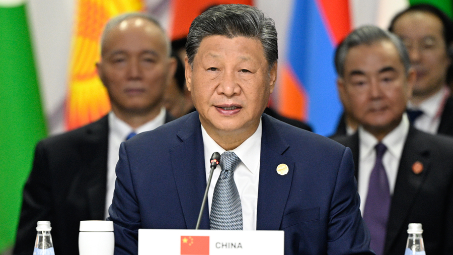 Chinese President Xi Jinping speaks during the BRICS Plus leaders' dialogue in Kazan, Russia, October 24, 2024. /Xinhua