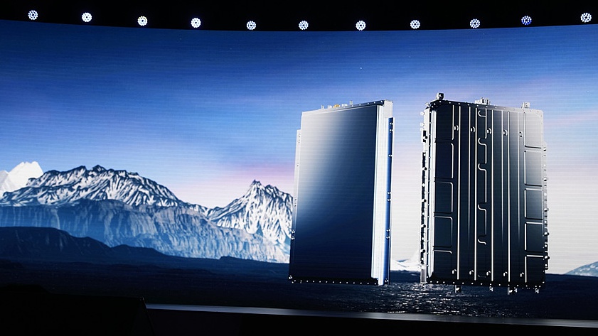 CATL's latest Freevoy battery displayed during a launch event in Beijing, China, October 24, 2024. /CFP