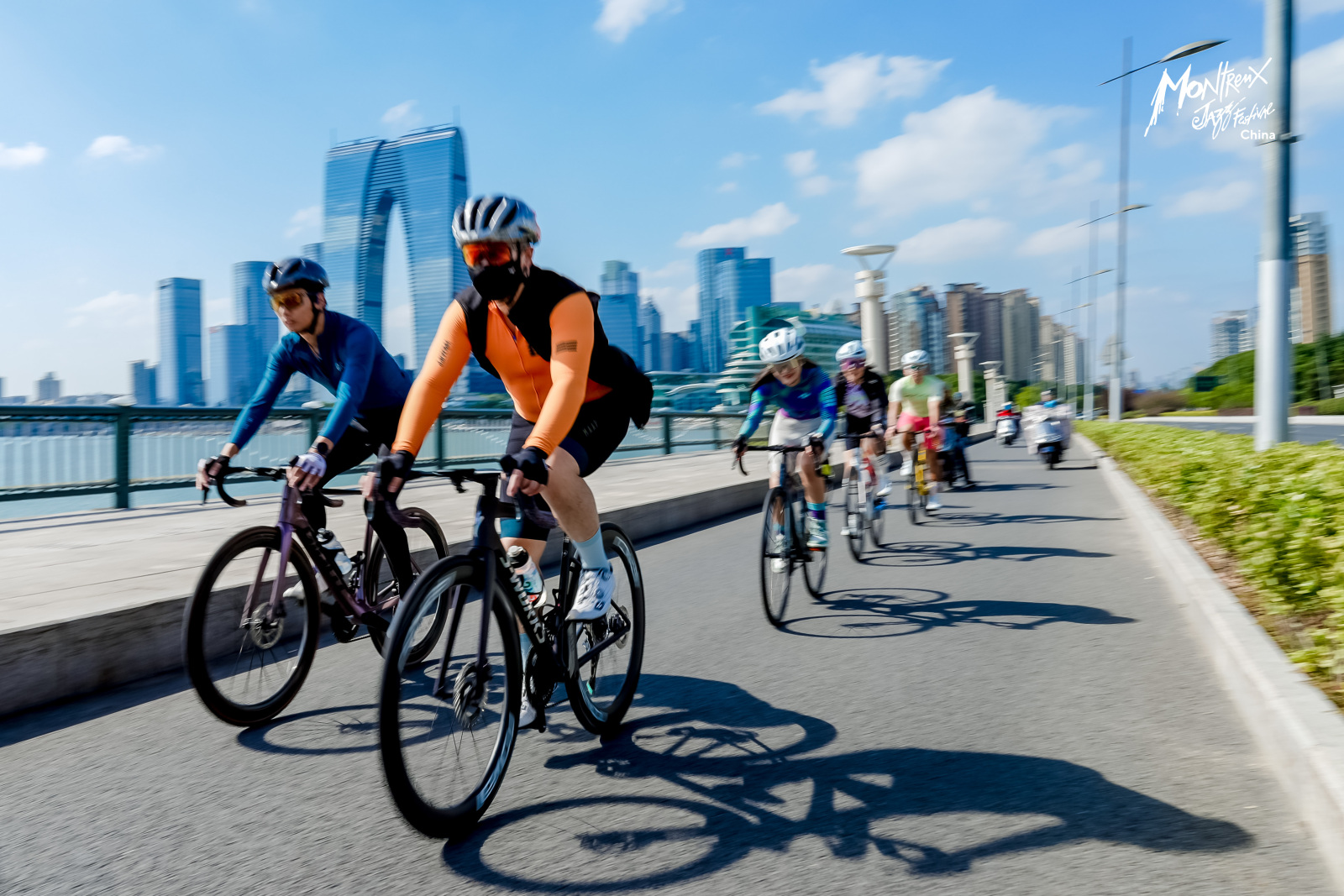 Cyclists ride around the Jinji Lake in Suzhou on October 25, 2024. /Photo provided to CGTN